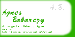 agnes babarczy business card